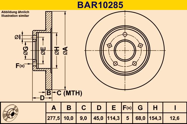 Barum BAR10285 - Спирачен диск vvparts.bg