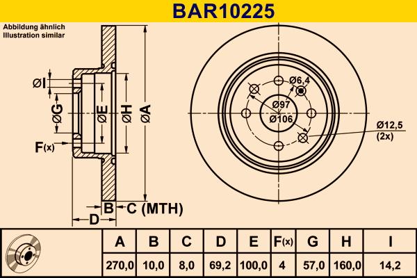 Barum BAR10225 - Спирачен диск vvparts.bg