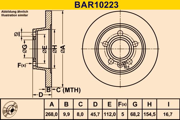 Barum BAR10223 - Спирачен диск vvparts.bg