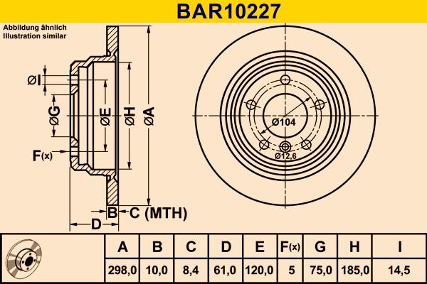 Barum BAR10227 - Спирачен диск vvparts.bg