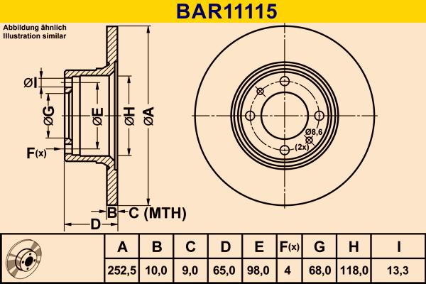 Barum BAR11115 - Спирачен диск vvparts.bg