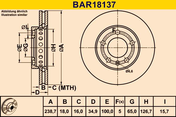 Barum BAR18137 - Спирачен диск vvparts.bg