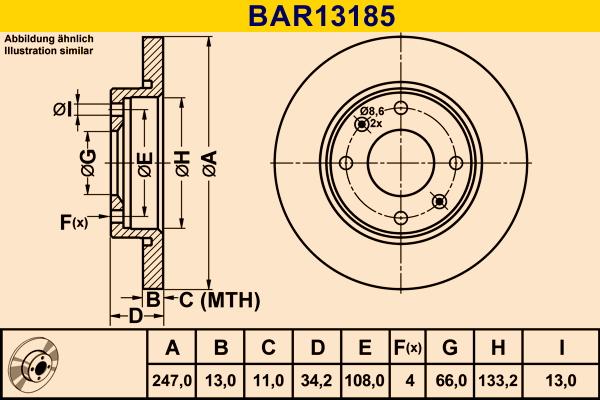 Barum BAR13185 - Спирачен диск vvparts.bg