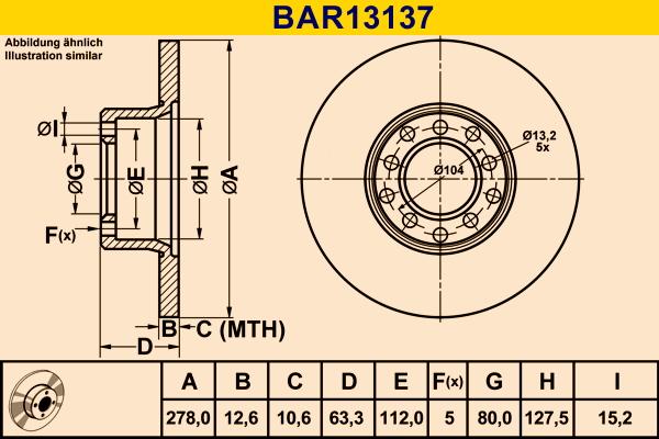 Barum BAR13137 - Спирачен диск vvparts.bg