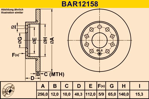 Barum BAR12158 - Спирачен диск vvparts.bg