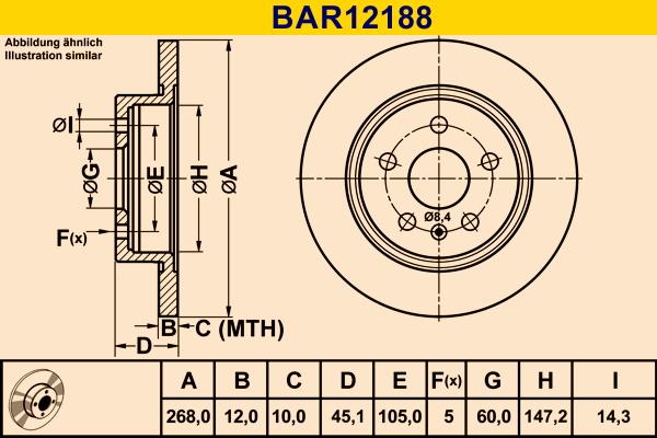 Barum BAR12188 - Спирачен диск vvparts.bg