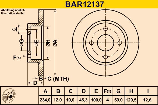 Barum BAR12137 - Спирачен диск vvparts.bg