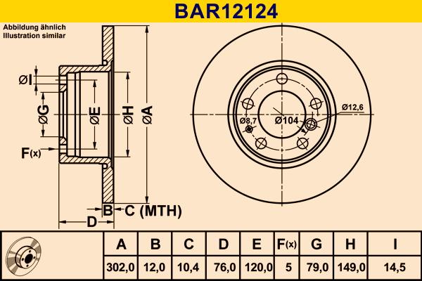 Barum BAR12124 - Спирачен диск vvparts.bg