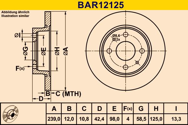 Barum BAR12125 - Спирачен диск vvparts.bg