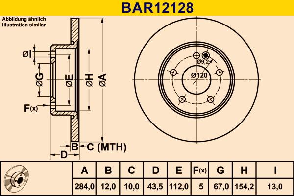 Barum BAR12128 - Спирачен диск vvparts.bg