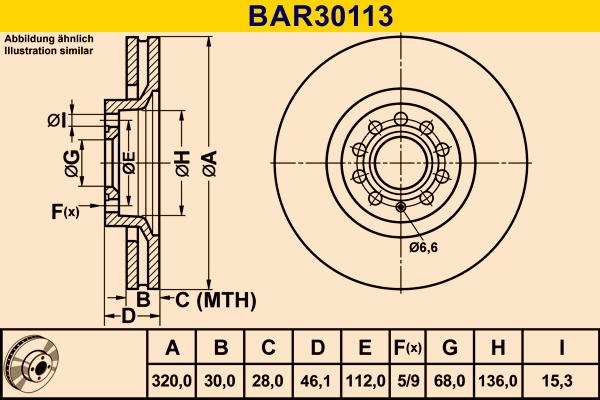 Barum BAR30113 - Спирачен диск vvparts.bg