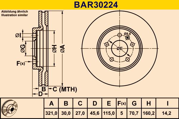 Barum BAR30224 - Спирачен диск vvparts.bg