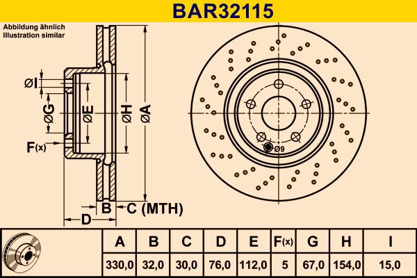 Barum BAR32115 - Спирачен диск vvparts.bg