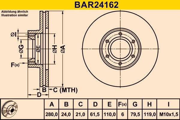 Barum BAR24162 - Спирачен диск vvparts.bg