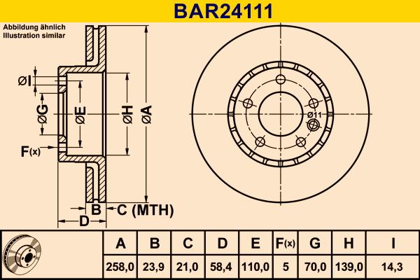 Barum BAR24111 - Спирачен диск vvparts.bg