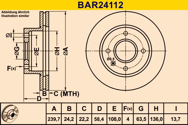 Barum BAR24112 - Спирачен диск vvparts.bg