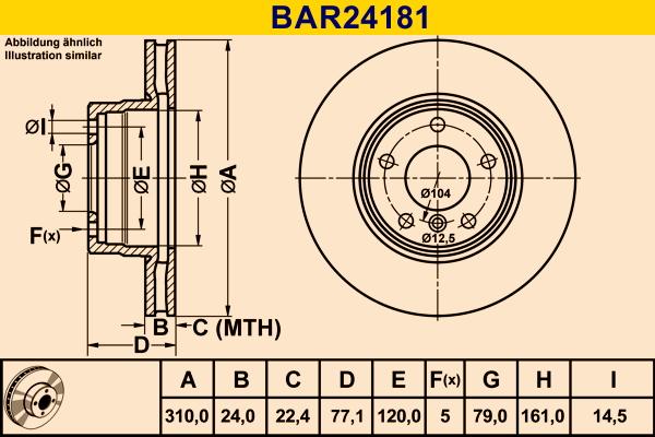 Barum BAR24181 - Спирачен диск vvparts.bg