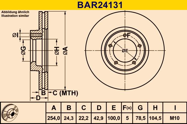 Barum BAR24131 - Спирачен диск vvparts.bg