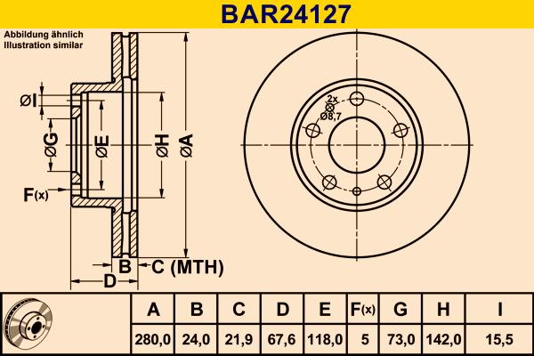 Barum BAR24127 - Спирачен диск vvparts.bg