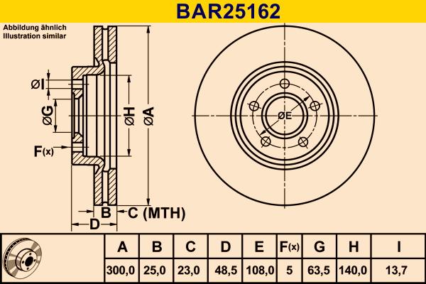 Barum BAR25162 - Спирачен диск vvparts.bg