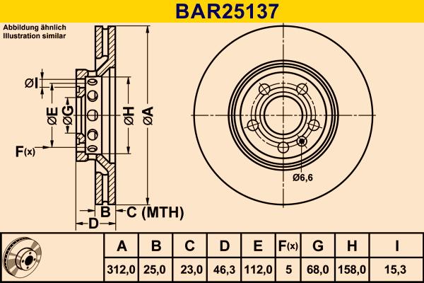 Barum BAR25137 - Спирачен диск vvparts.bg