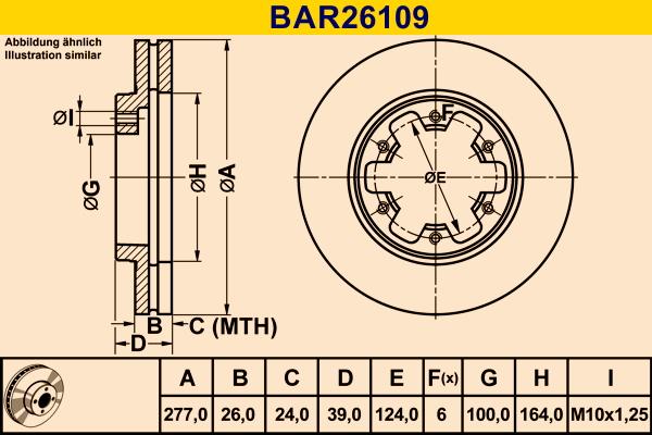 Barum BAR26109 - Спирачен диск vvparts.bg