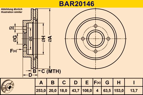 Barum BAR20146 - Спирачен диск vvparts.bg