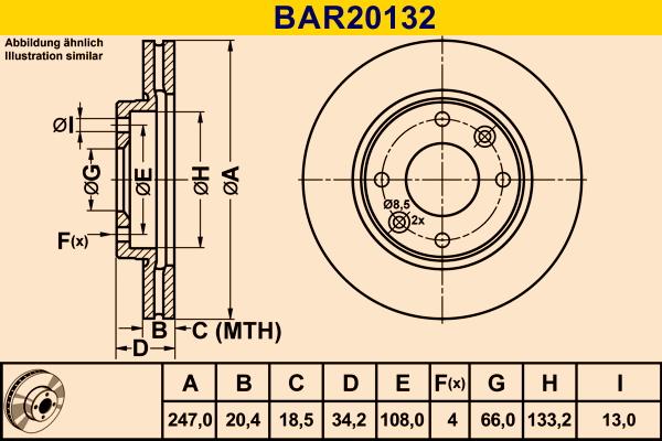 Barum BAR20132 - Спирачен диск vvparts.bg