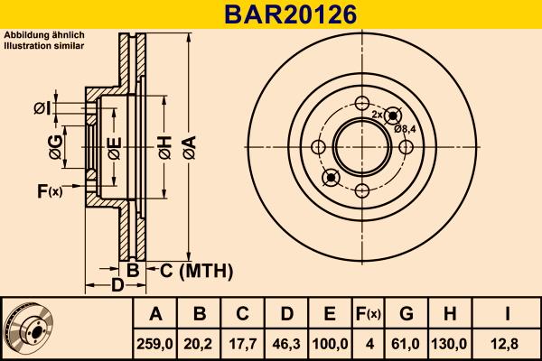 Barum BAR20126 - Спирачен диск vvparts.bg