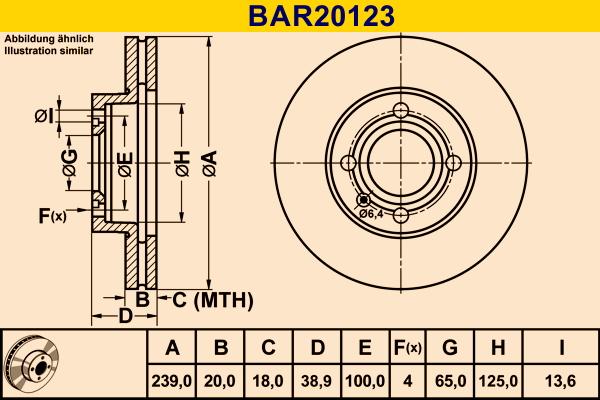 Barum BAR20123 - Спирачен диск vvparts.bg