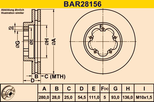 Barum BAR28156 - Спирачен диск vvparts.bg