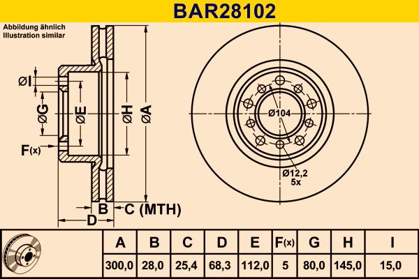 Barum BAR28102 - Спирачен диск vvparts.bg