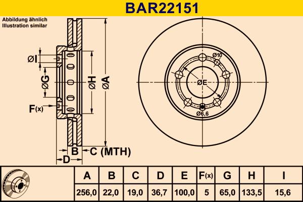 Barum BAR22151 - Спирачен диск vvparts.bg