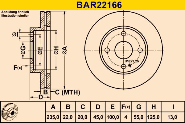 Barum BAR22166 - Спирачен диск vvparts.bg