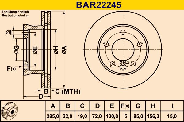 Barum BAR22245 - Спирачен диск vvparts.bg