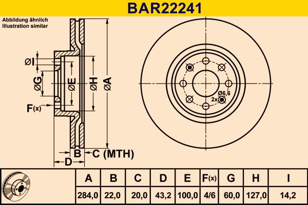 Barum BAR22241 - Спирачен диск vvparts.bg