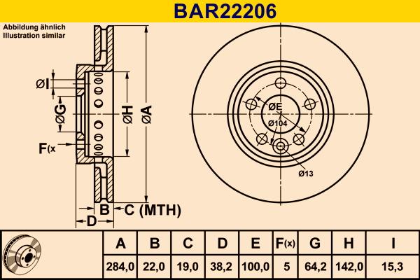 Barum BAR22206 - Спирачен диск vvparts.bg