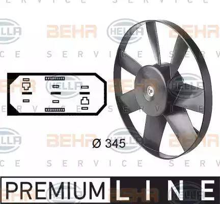 BEHR HELLA Service 8EW 009 144-581 - Вентилатор, охлаждане на двигателя vvparts.bg