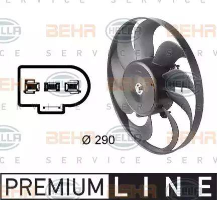 BEHR HELLA Service 8EW 009 144-601 - Вентилатор, конденсатор на климатизатора vvparts.bg