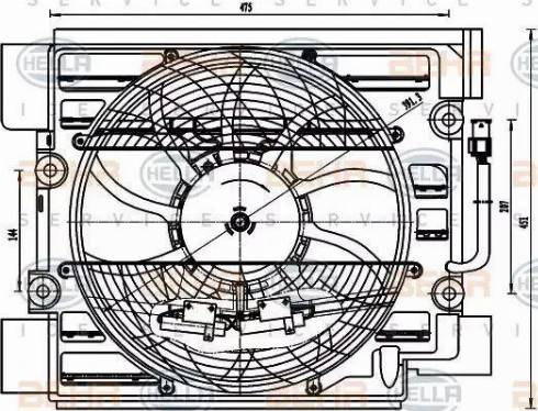 BEHR HELLA Service 8EW 351 040-101 - Вентилатор, конденсатор на климатизатора vvparts.bg