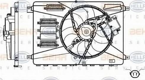 BEHR HELLA Service 8EW 351 000-371 - Вентилатор, охлаждане на двигателя vvparts.bg