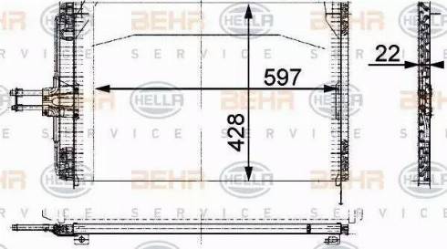 BEHR HELLA Service 8FC 351 035-461 - Кондензатор, климатизация vvparts.bg