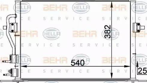 BEHR HELLA Service 8FC 351 035-581 - Кондензатор, климатизация vvparts.bg