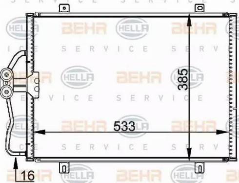 BEHR HELLA Service 8FC 351 036-191 - Кондензатор, климатизация vvparts.bg