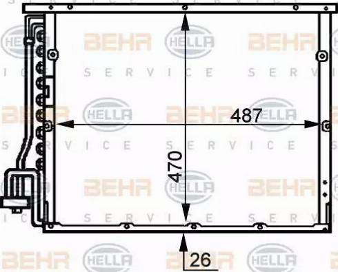 BEHR HELLA Service 8FC 351 036-341 - Кондензатор, климатизация vvparts.bg