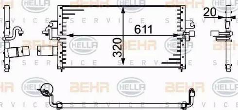 BEHR HELLA Service 8FC 351 037-061 - Кондензатор, климатизация vvparts.bg