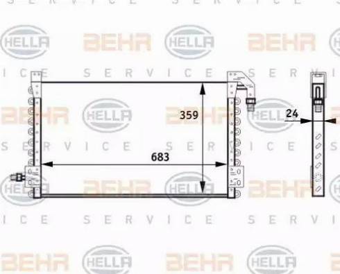 BEHR HELLA Service 8FC 351 024-471 - Кондензатор, климатизация vvparts.bg