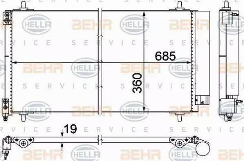 BEHR HELLA Service 8FC 351 309-401 - Кондензатор, климатизация vvparts.bg