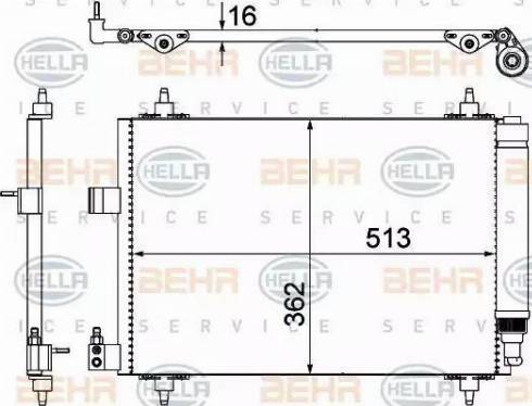 BEHR HELLA Service 8FC 351 309-331 - Кондензатор, климатизация vvparts.bg