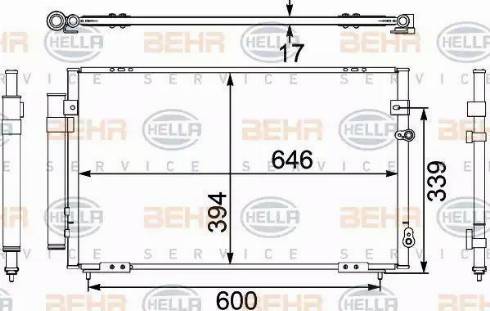 BEHR HELLA Service 8FC 351 304-101 - Кондензатор, климатизация vvparts.bg